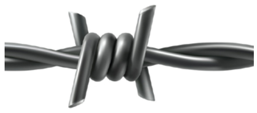 Close view of GI barbed wire